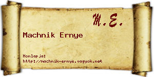 Machnik Ernye névjegykártya